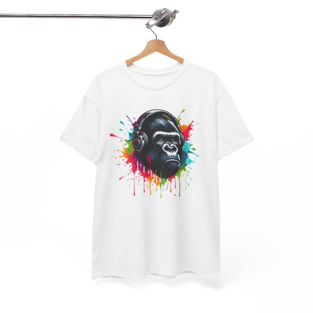 Gorilla Headphones Cotton Tee - Unisex Heavy Tee - DipaliZ
