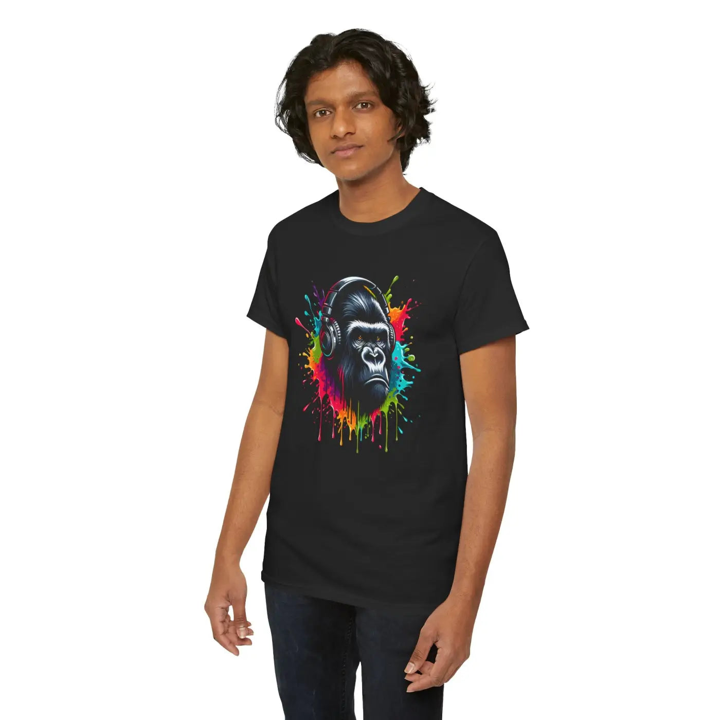 Gorilla Headphones Cotton Tee - Unisex Heavy Tee - DipaliZ