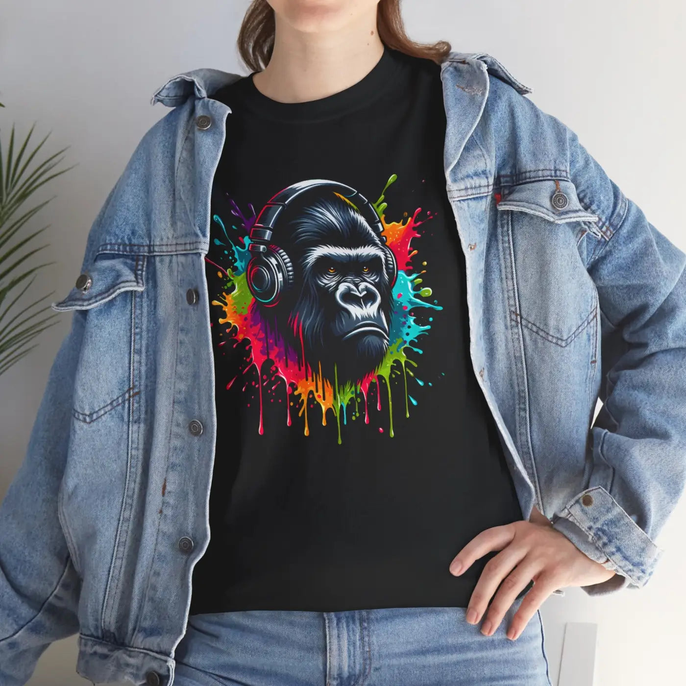 Gorilla Headphones Cotton Tee - Unisex Heavy Tee - DipaliZ