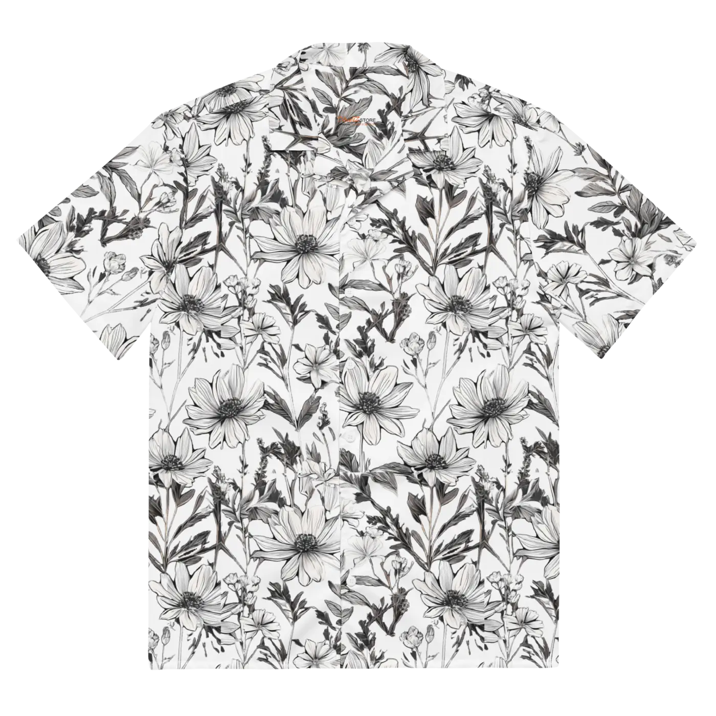 Unisex Button Shirt - Graphic Flowers Eco Design - DipaliZ