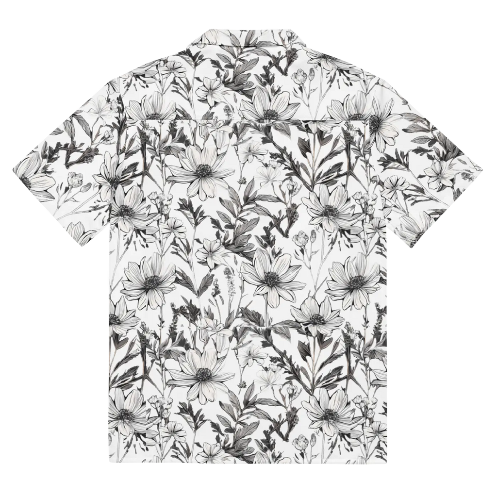 Unisex Button Shirt - Graphic Flowers Eco Design - DipaliZ