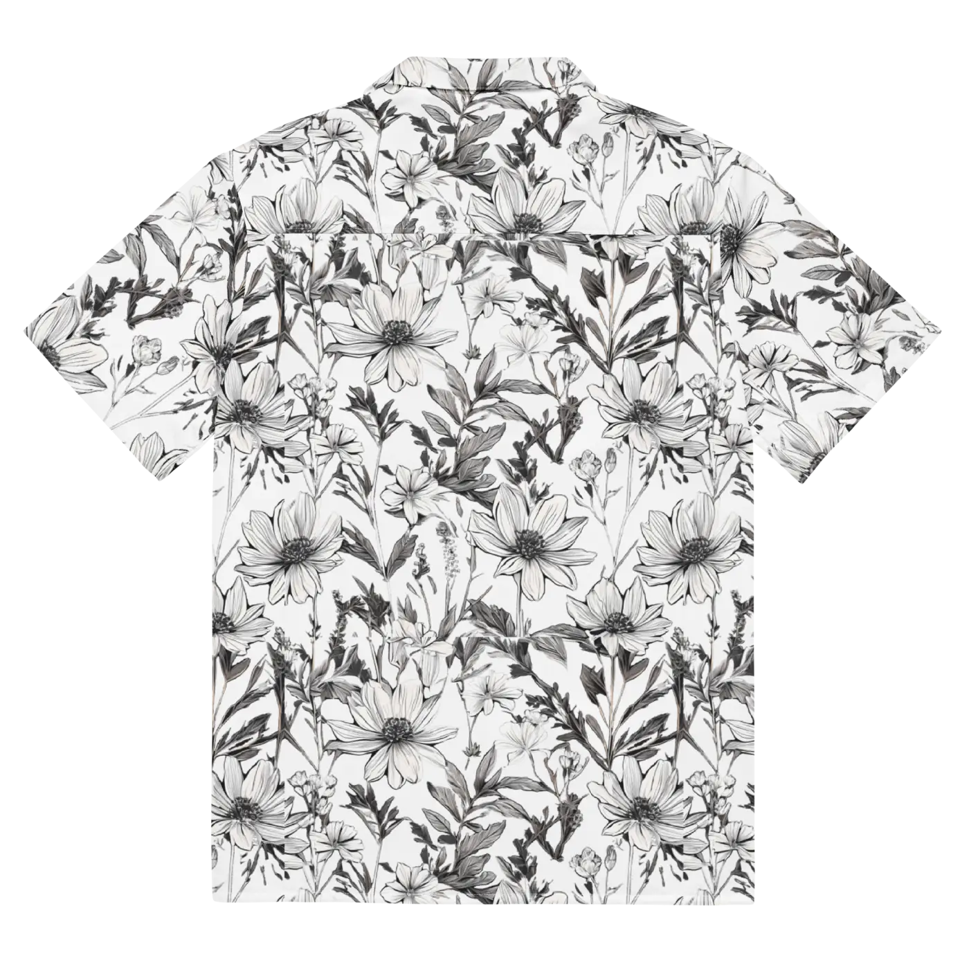 Unisex Button Shirt - Graphic Flowers Eco Design - DipaliZ