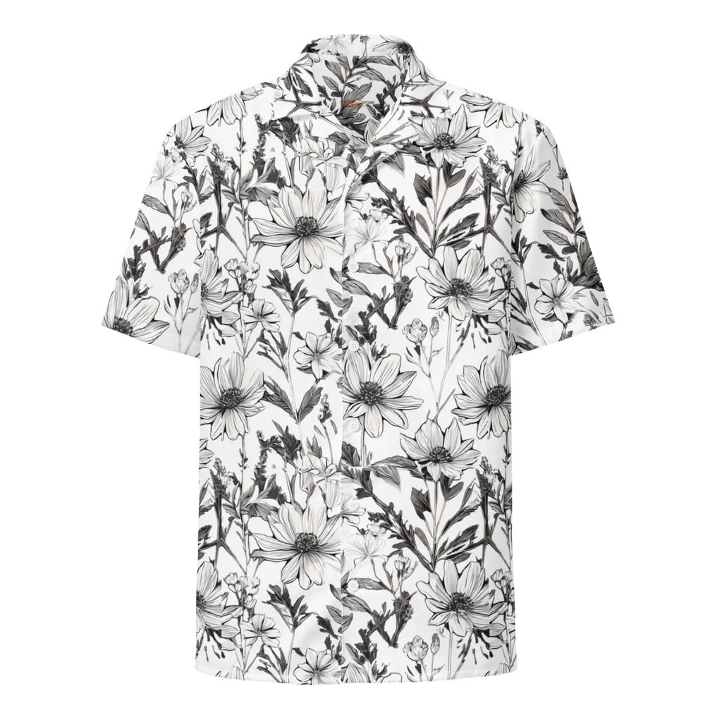 Unisex Button Shirt - Graphic Flowers Eco Design - DipaliZ