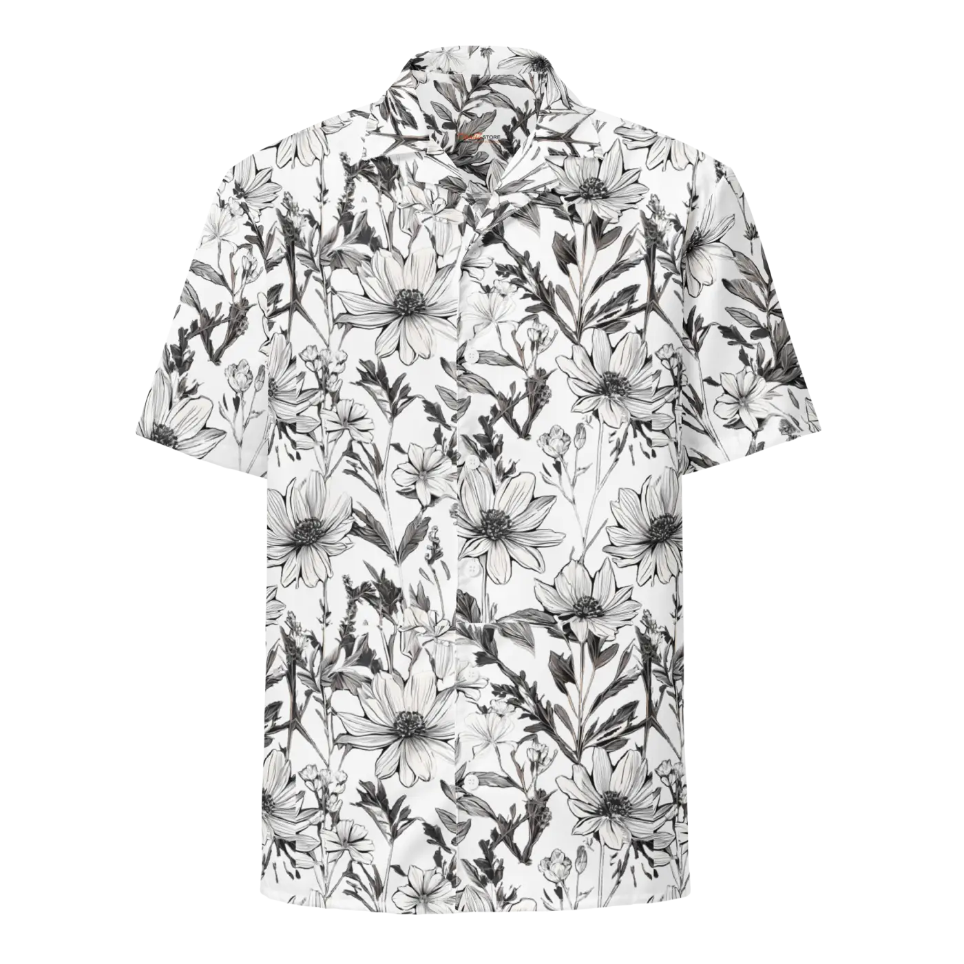 Unisex Button Shirt - Graphic Flowers Eco Design - DipaliZ