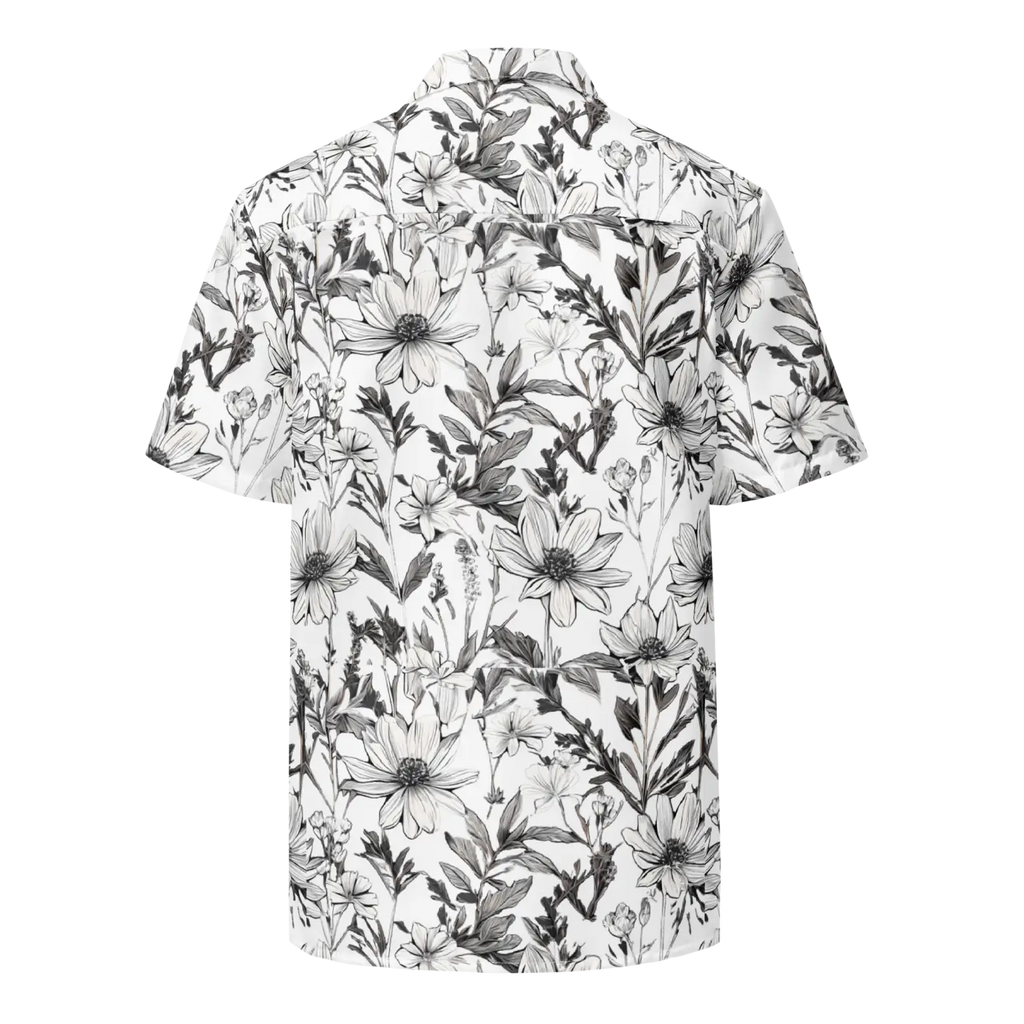 Unisex Button Shirt - Graphic Flowers Eco Design - DipaliZ