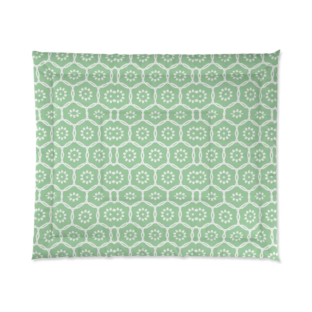 Green Abstract Comforter - Bold Pattern Bedding - DipaliZ