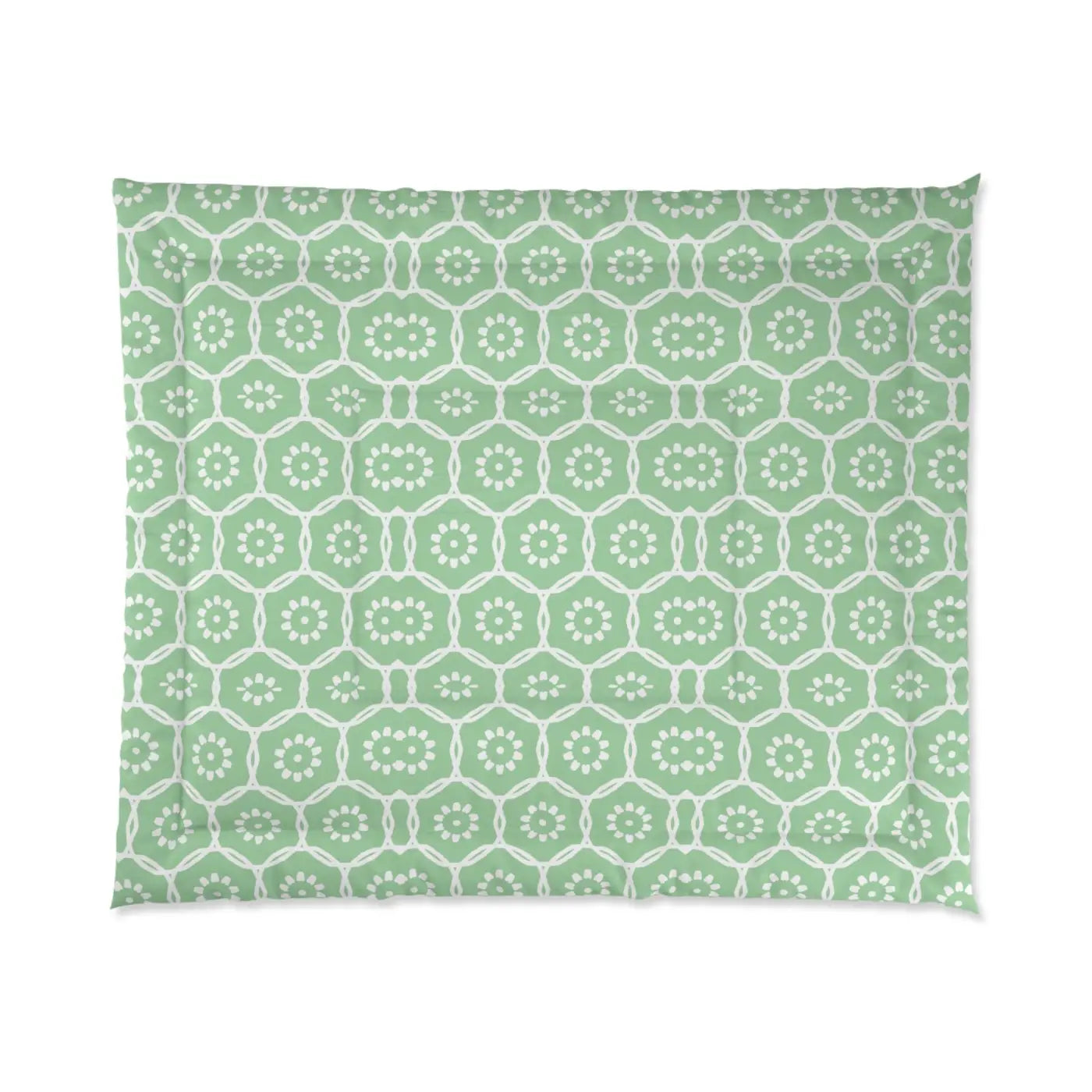 Green Abstract Comforter - Bold Pattern Bedding - DipaliZ