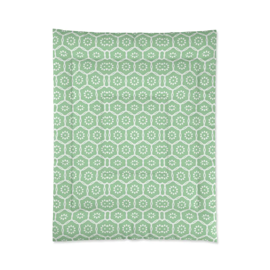 Green Abstract Comforter - Bold Pattern Bedding - DipaliZ