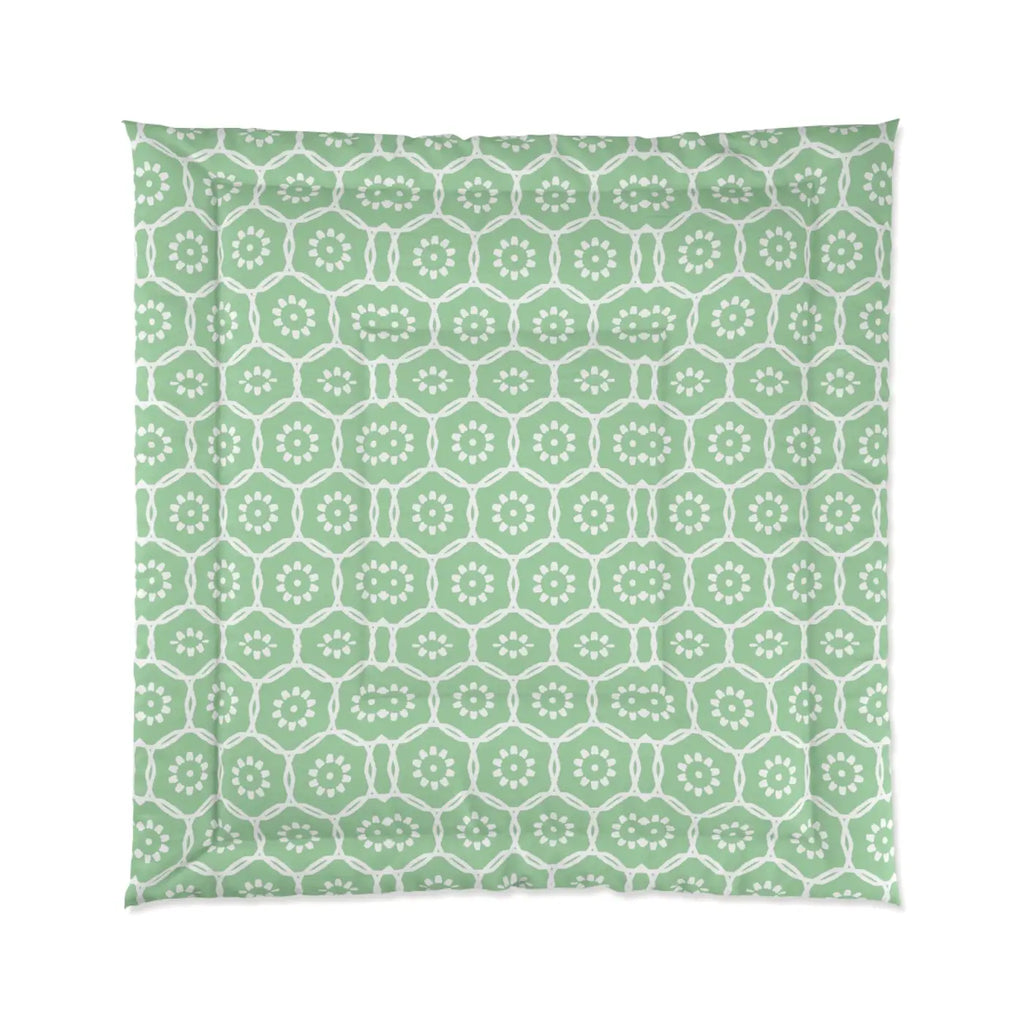 Green Abstract Comforter - Bold Pattern Bedding - DipaliZ