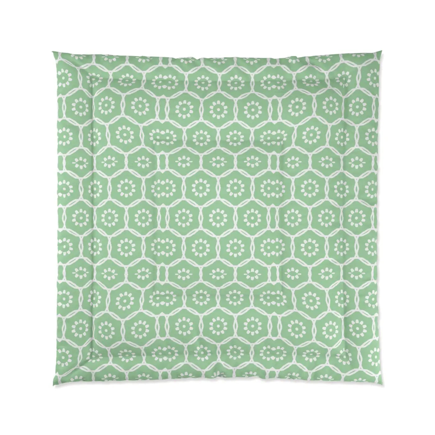 Green Abstract Comforter - Bold Pattern Bedding - DipaliZ