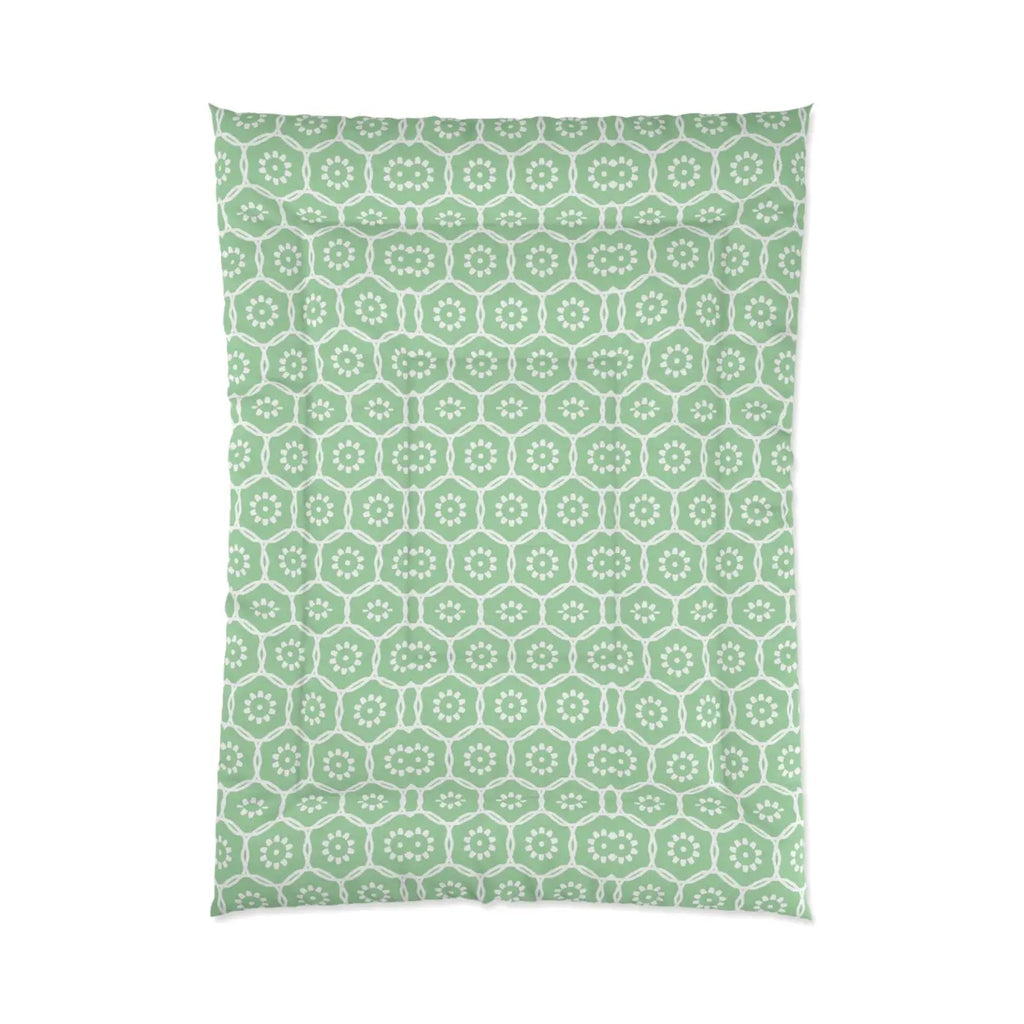Green Abstract Comforter - Bold Pattern Bedding - DipaliZ