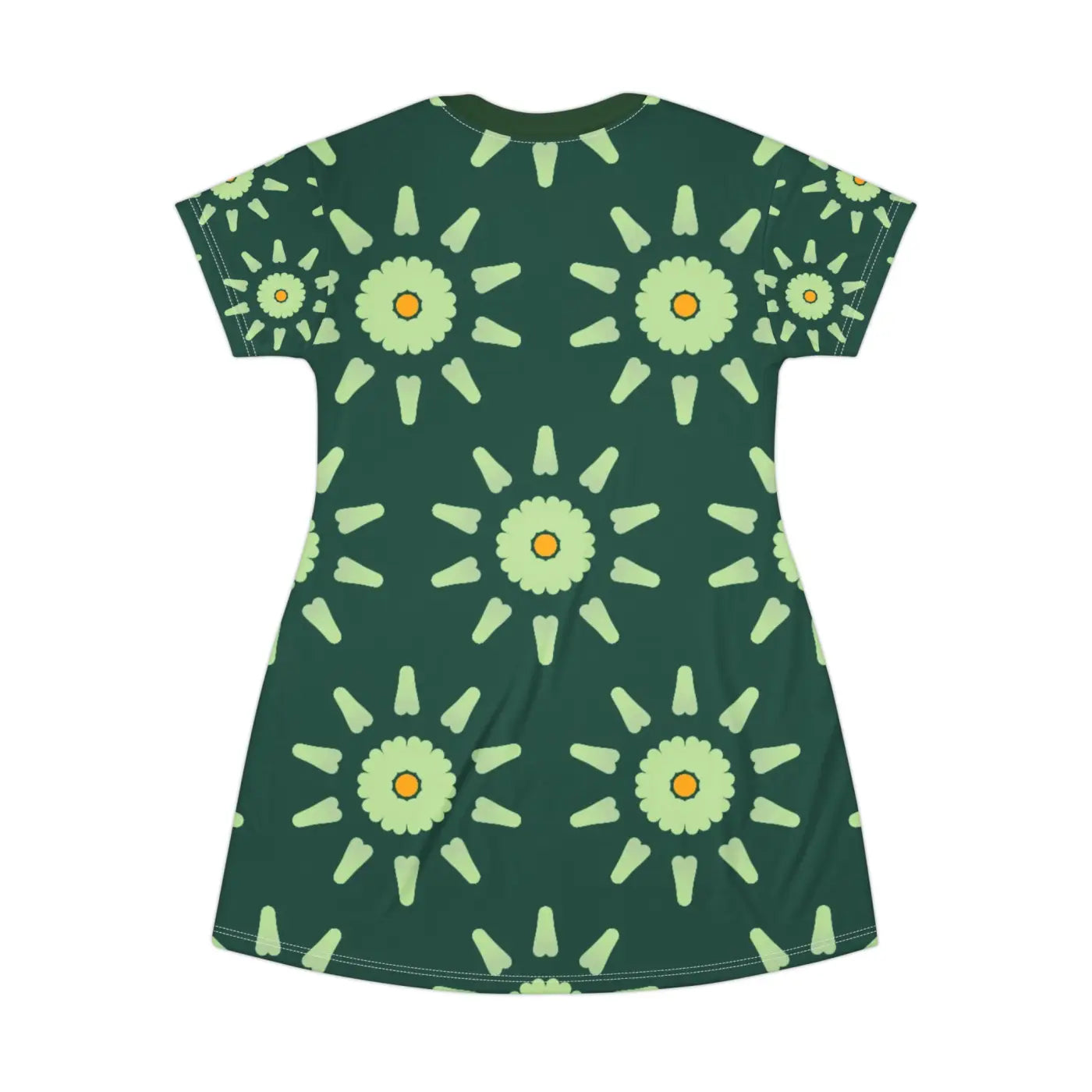 Green Floral Abstract Shirt Dress - Artistic Style - DipaliZ
