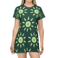 Green Floral Abstract Shirt Dress - Artistic Style - DipaliZ