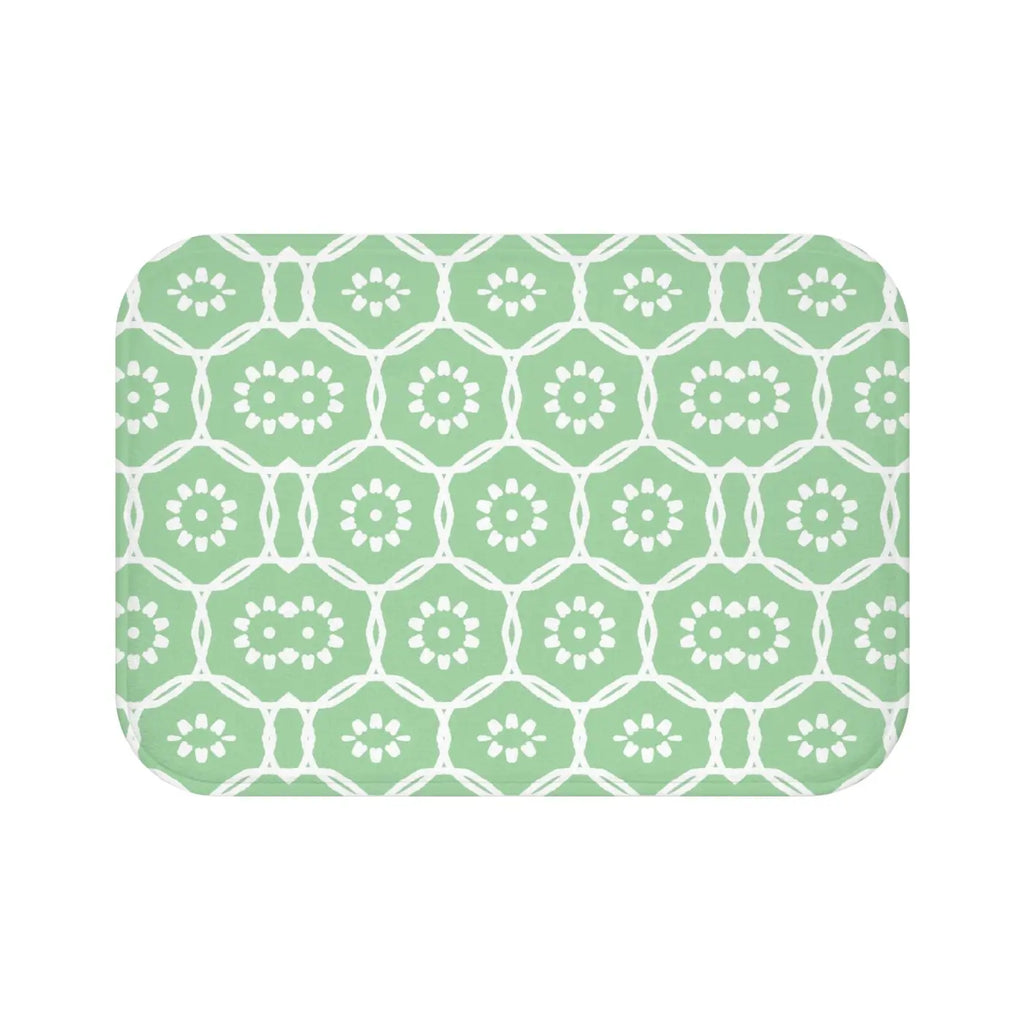 Green Geometric Bath Mat - Ultra Soft Spa Comfort - DipaliZ
