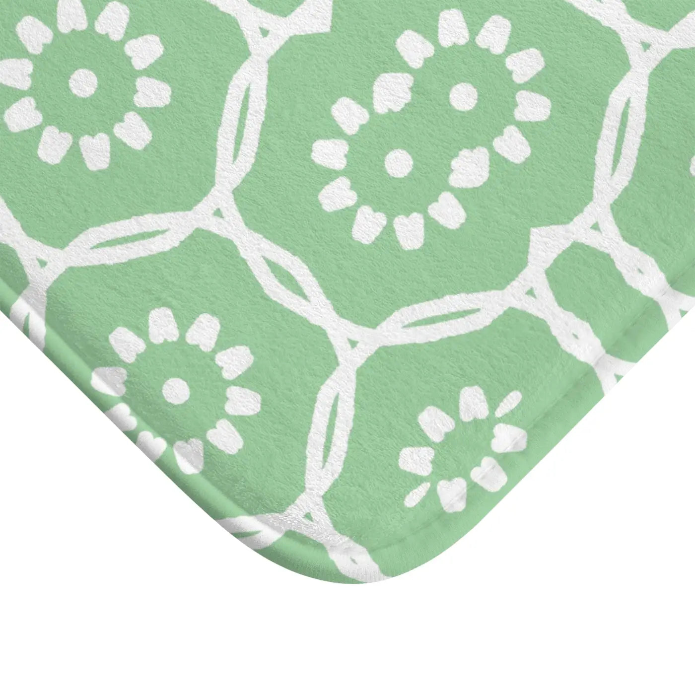 Green Geometric Bath Mat - Ultra Soft Spa Comfort - DipaliZ