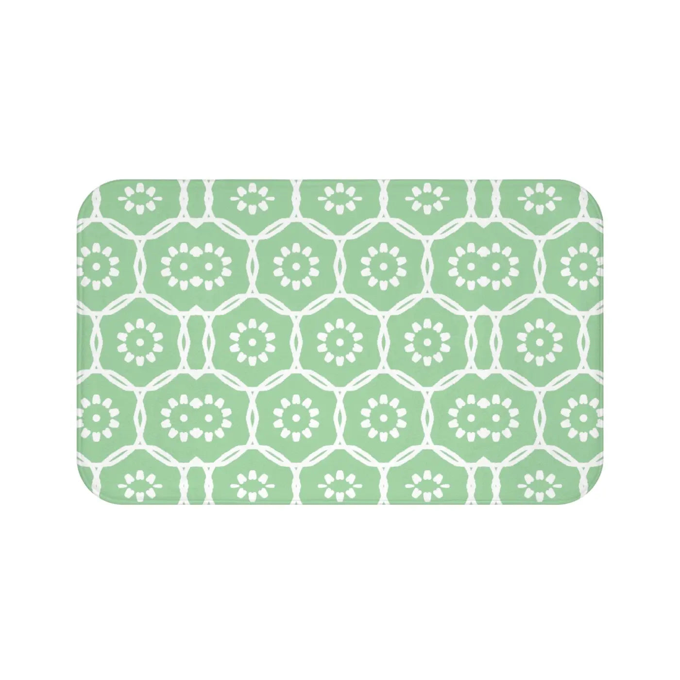 Green Geometric Bath Mat - Ultra Soft Spa Comfort - DipaliZ