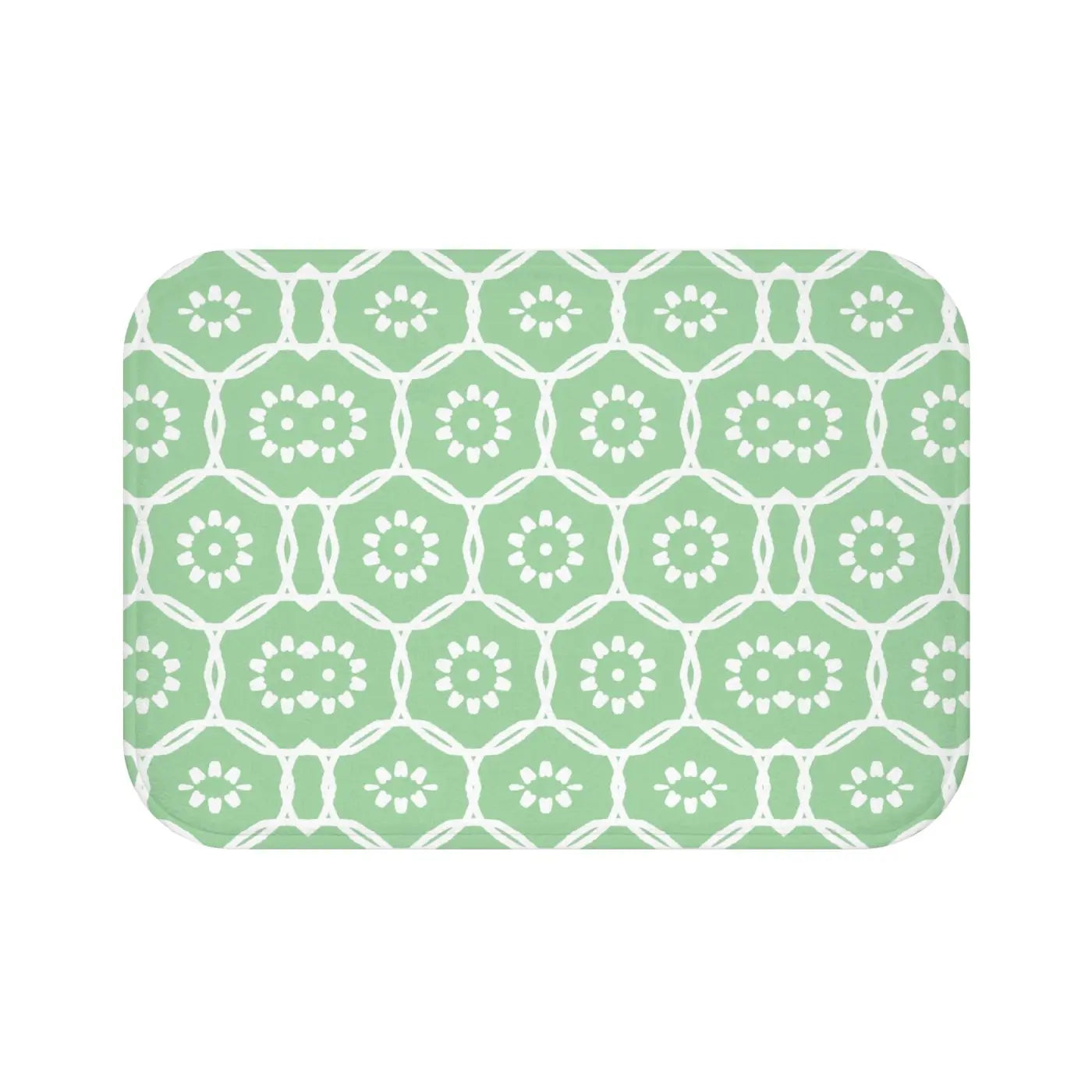 Green Geometric Bath Mat - Ultra Soft Spa Comfort - DipaliZ