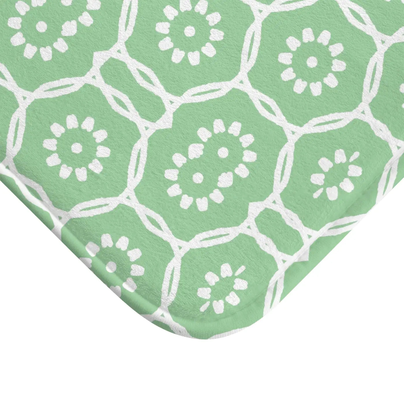 Green Geometric Bath Mat - Ultra Soft Spa Comfort - DipaliZ