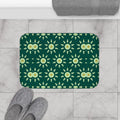 Green Geometric Bath Mat - Modern Bathroom Style - DipaliZ