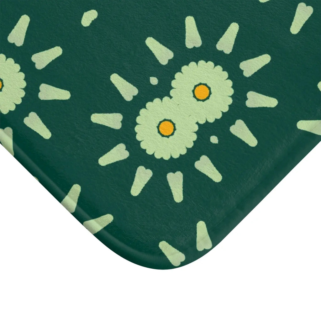 Green Geometric Bath Mat - Modern Bathroom Style - DipaliZ