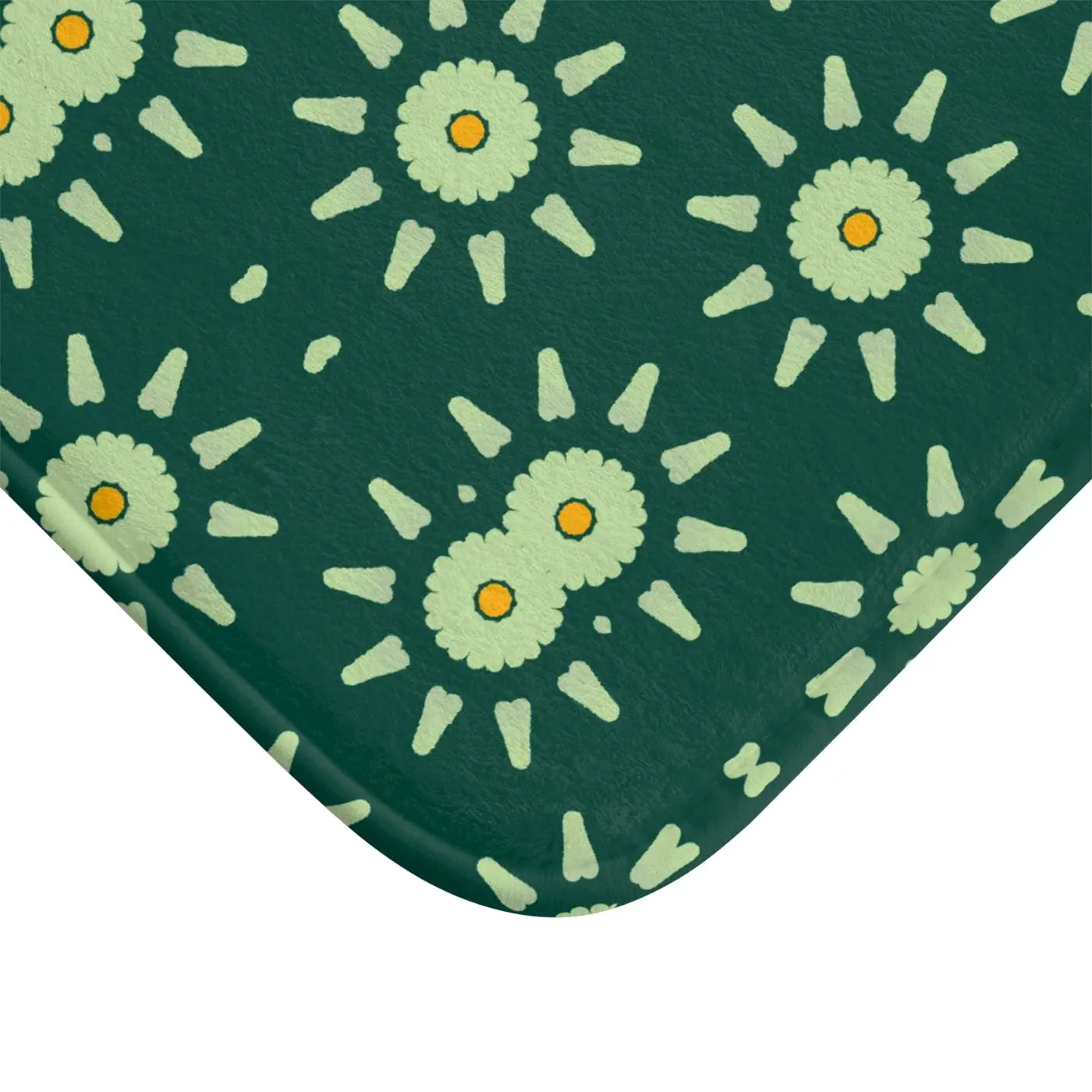 Green Geometric Bath Mat - Modern Bathroom Style - DipaliZ