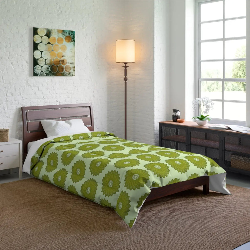 Green Leaves Comforter - Sustainable Cozy Bedding - DipaliZ