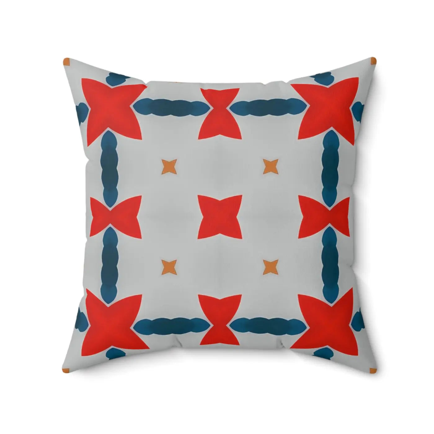 Cosmic Polyester Square Pillow - Red and Grey Abstract Pattern - DipaliZ
