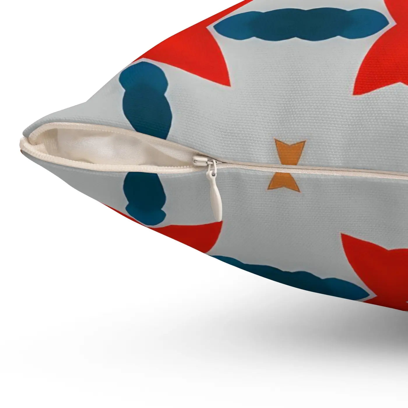 Cosmic Polyester Square Pillow - Red and Grey Abstract Pattern - DipaliZ