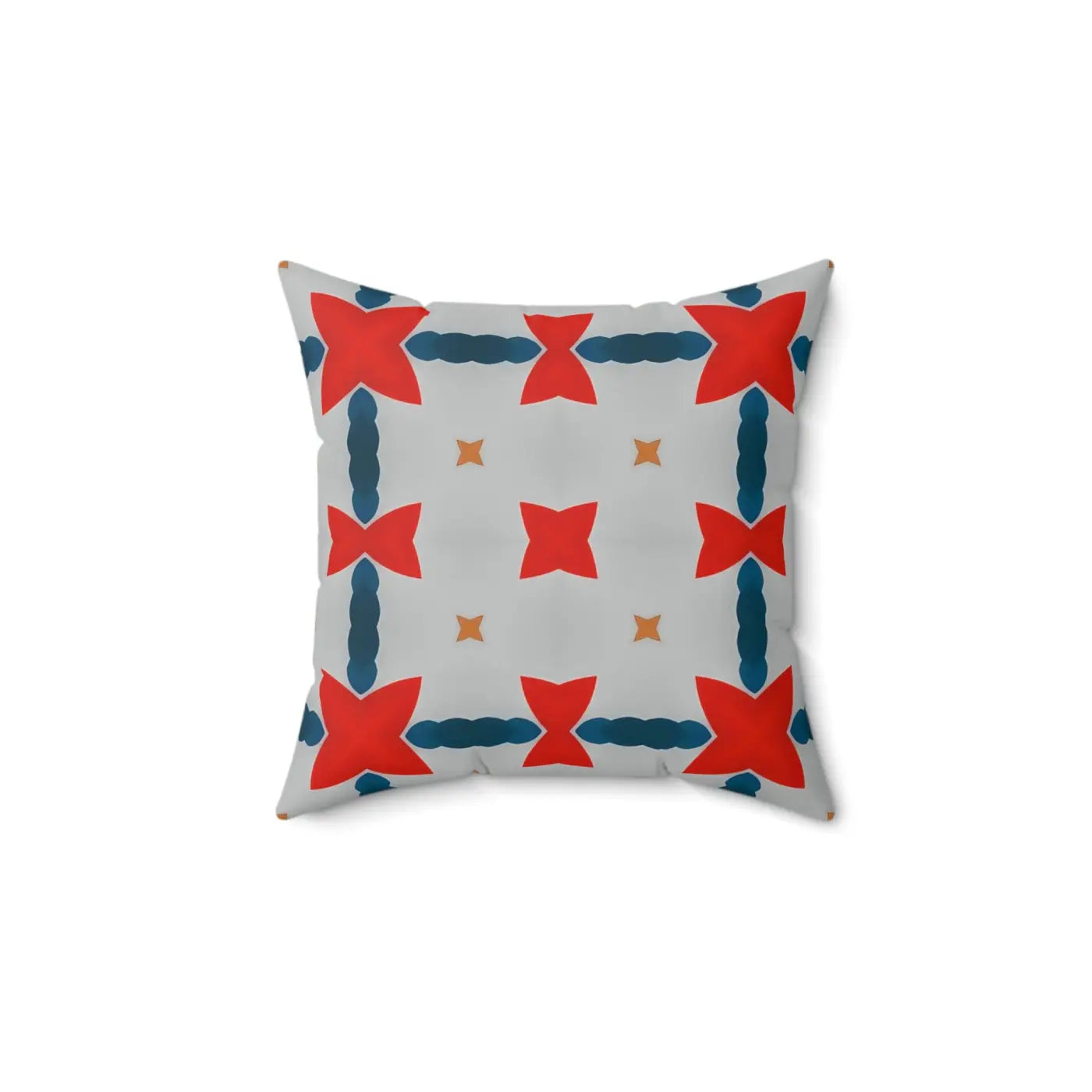 Cosmic Polyester Square Pillow - Red and Grey Abstract Pattern - DipaliZ