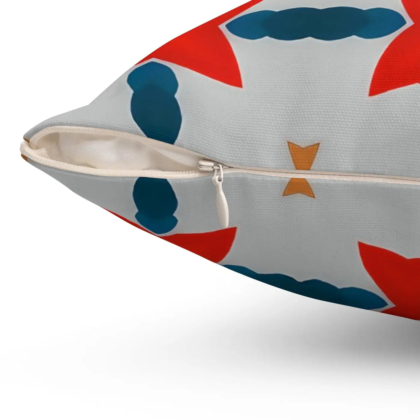 Cosmic Polyester Square Pillow - Red and Grey Abstract Pattern - DipaliZ