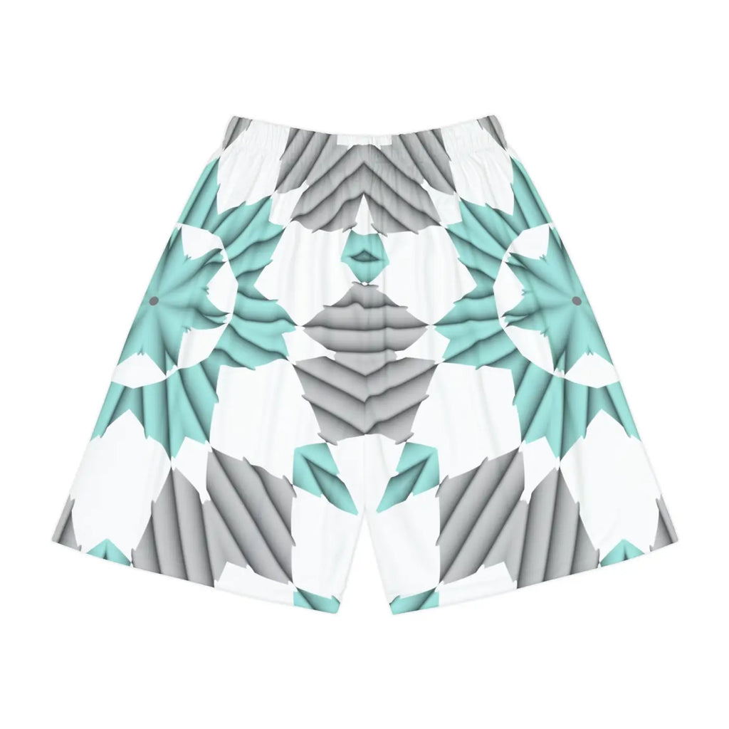 Cyan Blue Abstract Gym Shorts - Performance Activewear - DipaliZ
