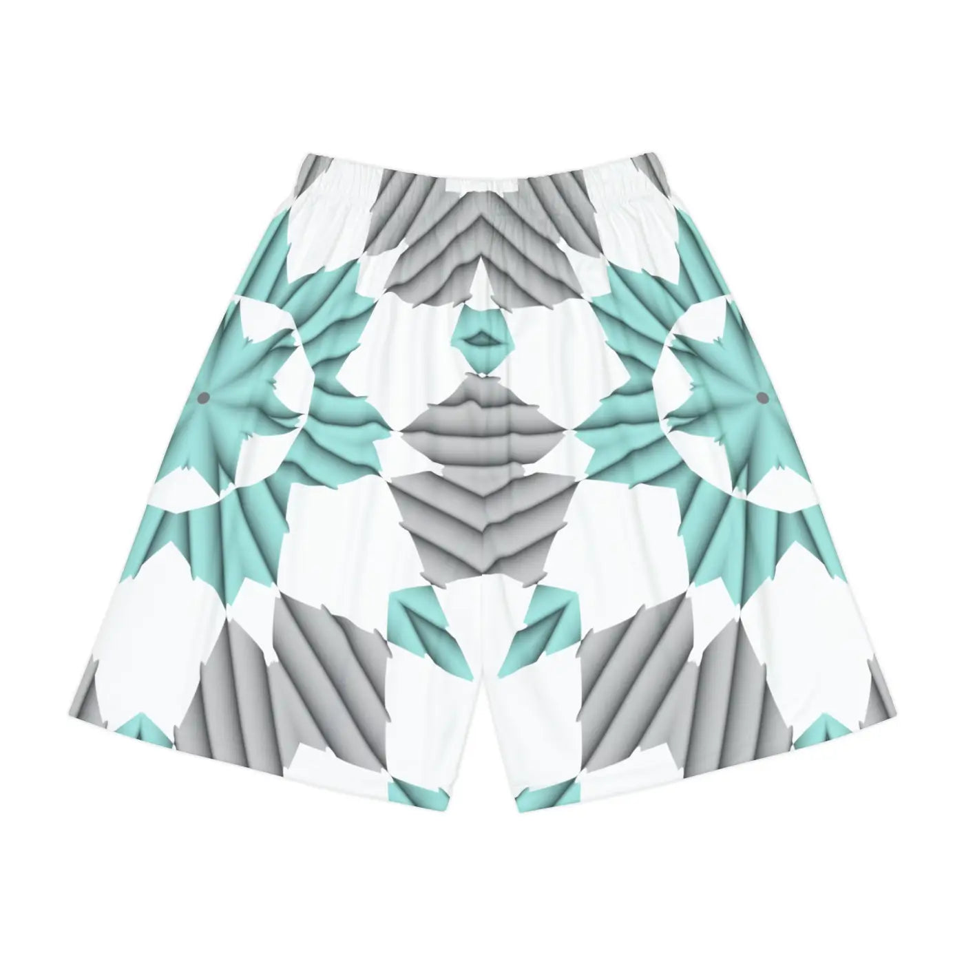 Cyan Blue Abstract Gym Shorts - Performance Activewear - DipaliZ