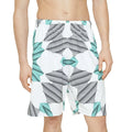 Cyan Blue Abstract Gym Shorts - Performance Activewear - DipaliZ