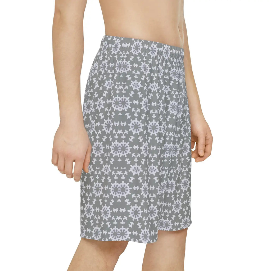 Performance Shorts - White Abstract Pattern Design - DipaliZ
