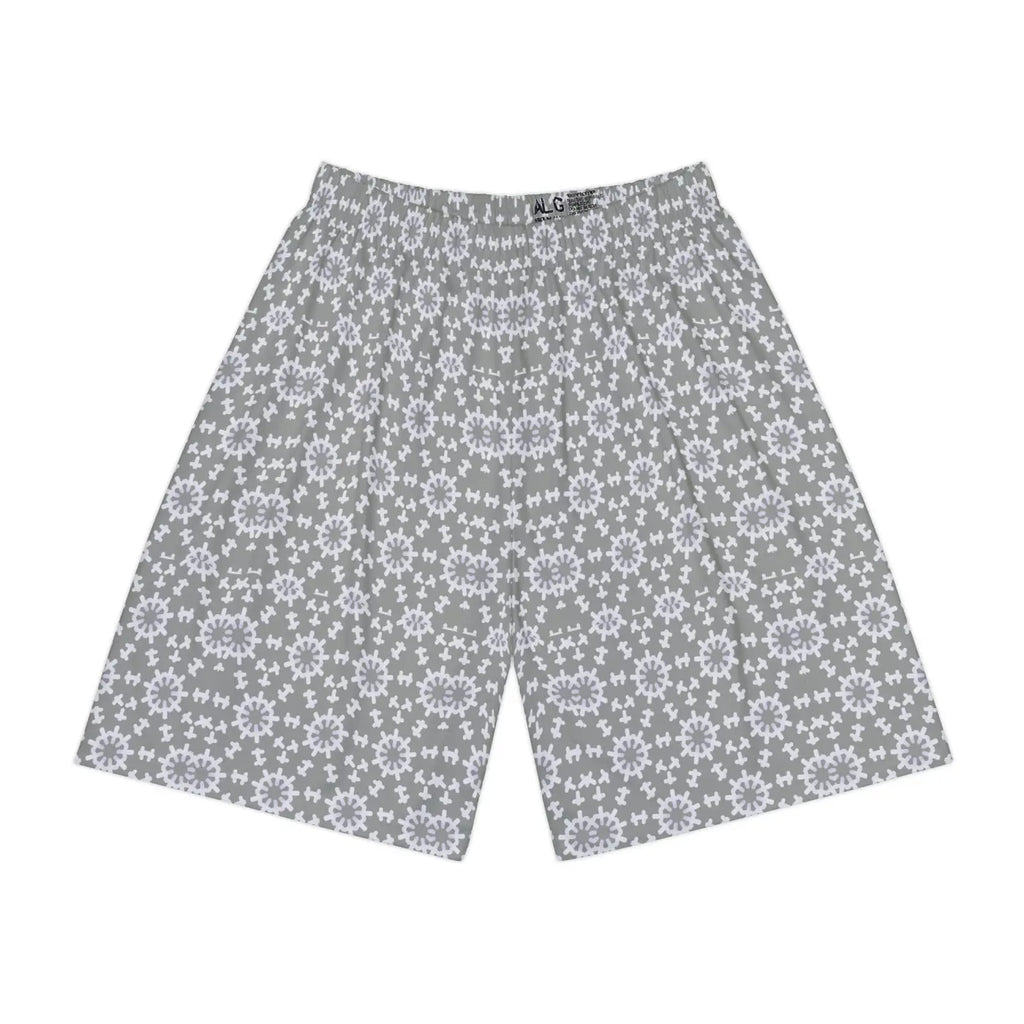 Performance Shorts - White Abstract Pattern Design - DipaliZ