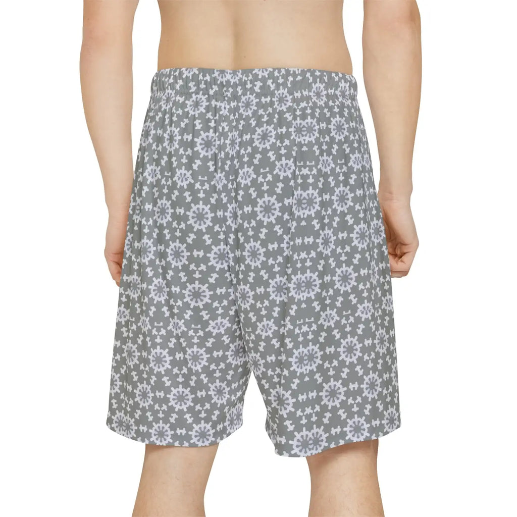 Performance Shorts - White Abstract Pattern Design - DipaliZ