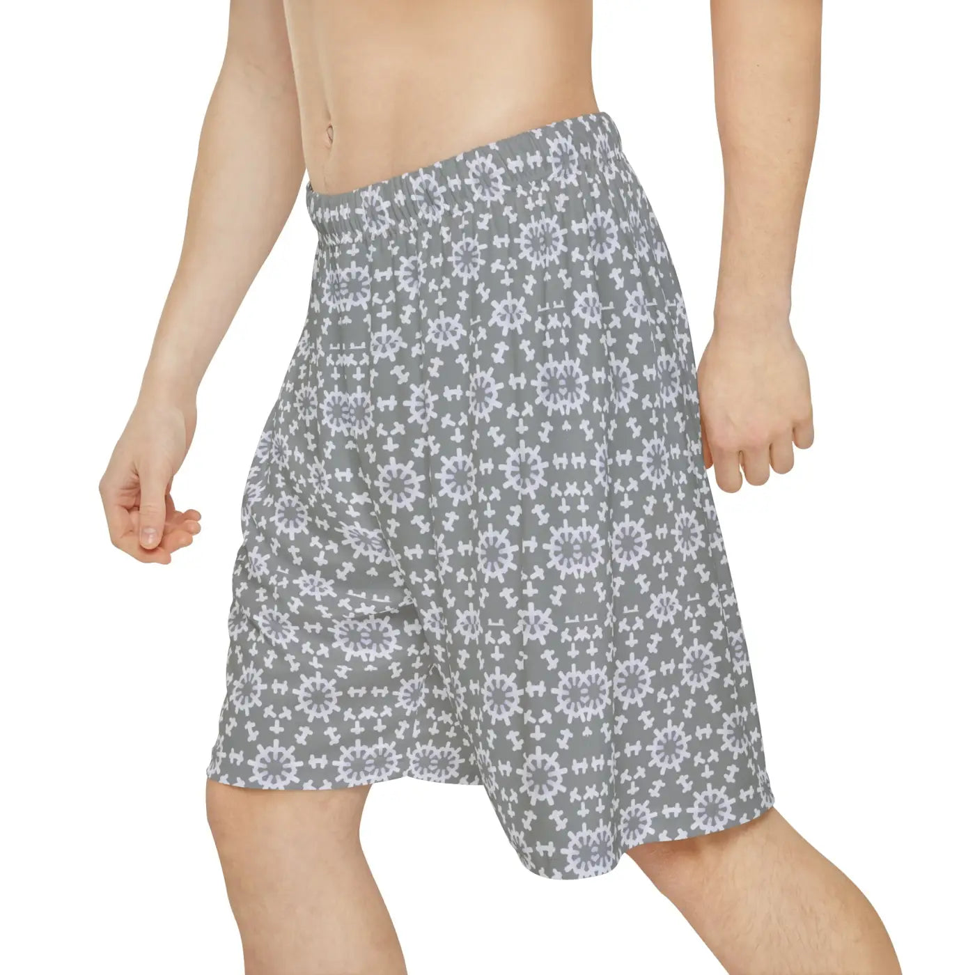 Performance Shorts - White Abstract Pattern Design - DipaliZ