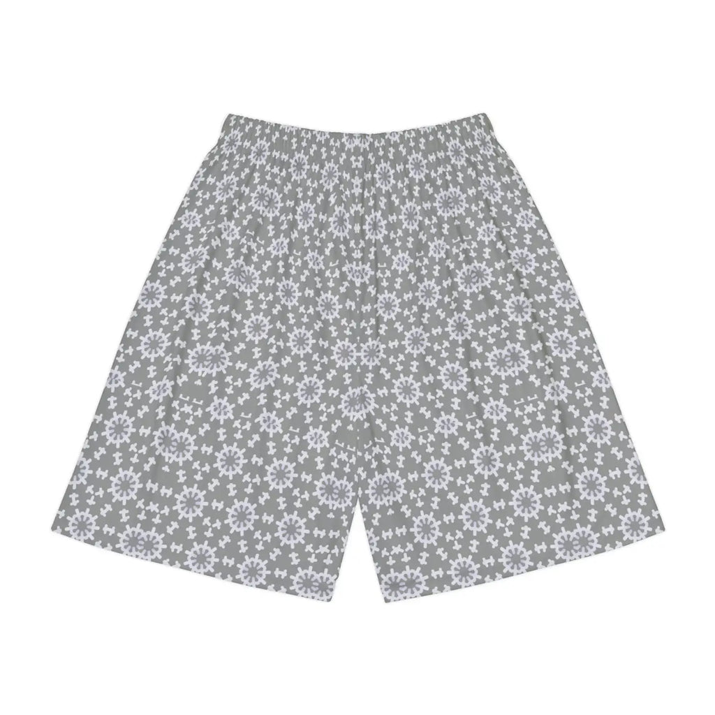 Performance Shorts - White Abstract Pattern Design - DipaliZ