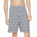 Performance Shorts - White Abstract Pattern Design - DipaliZ