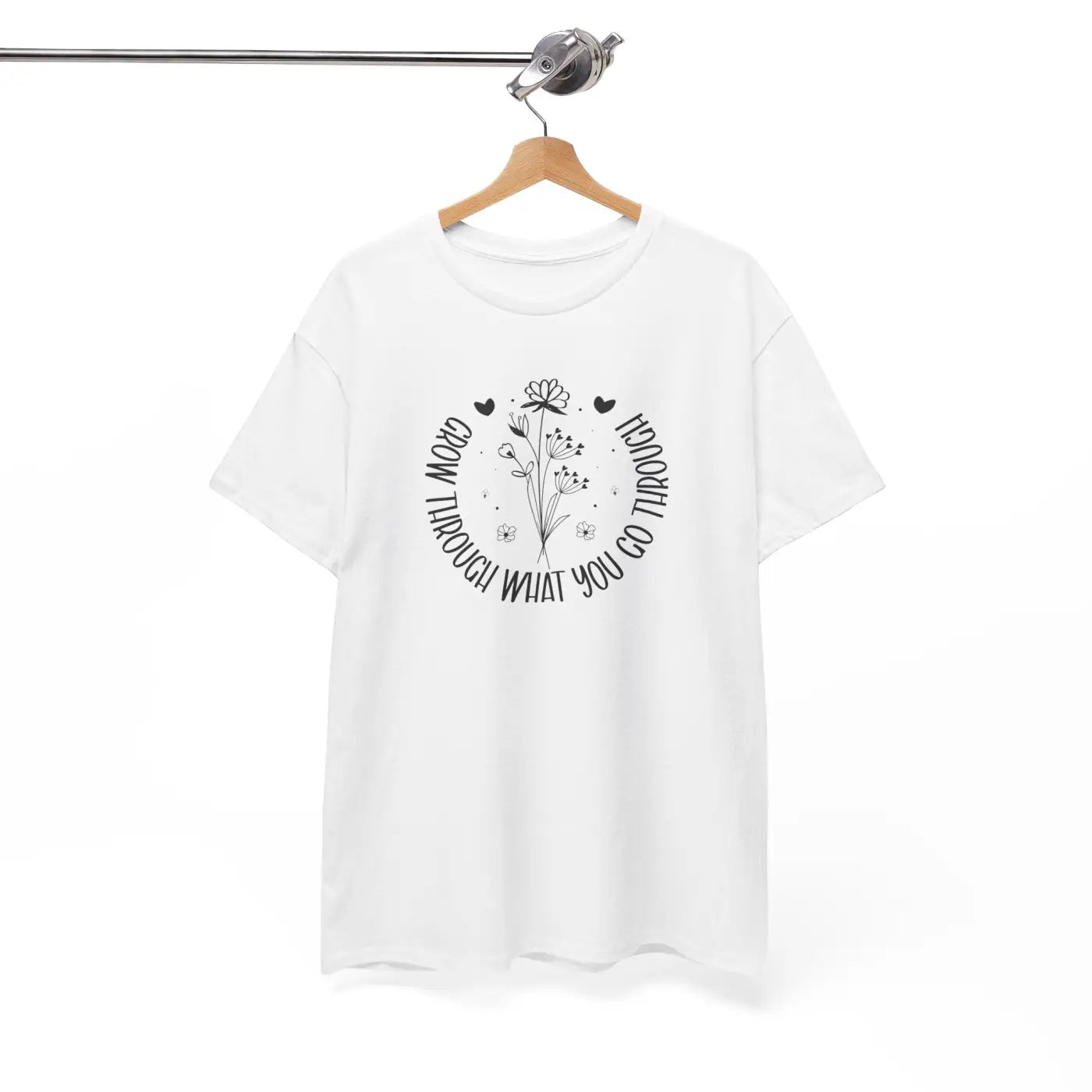 Grow Through What You Go Through Floral Cotton Tee - DipaliZ