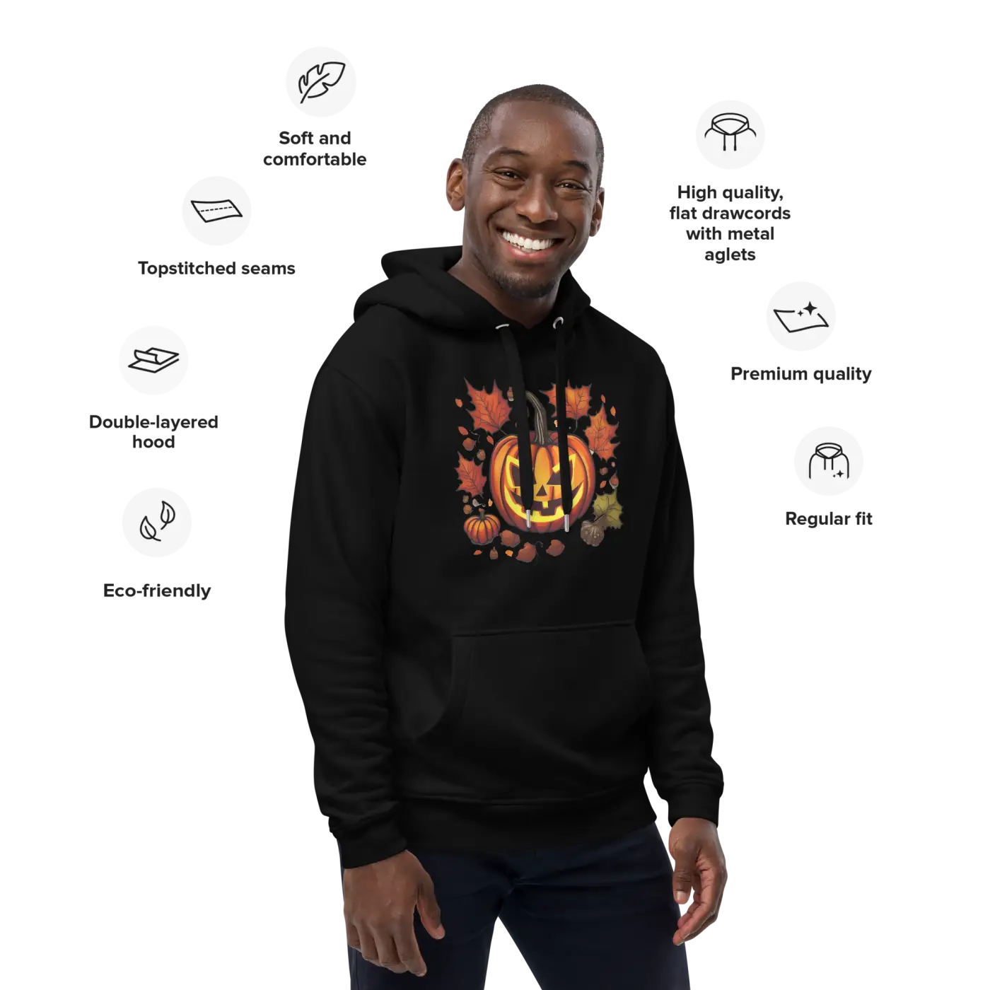 Premium Eco Hoodie - Spooky Halloween Style - DipaliZ