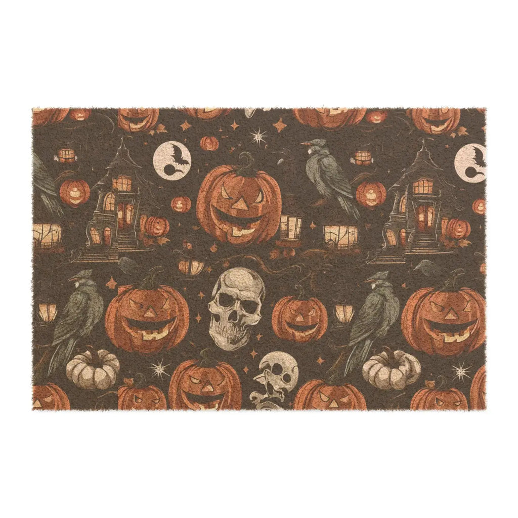 Halloween Pumpkins Doormat - Autumn Leaves Tufted Coir - DipaliZ