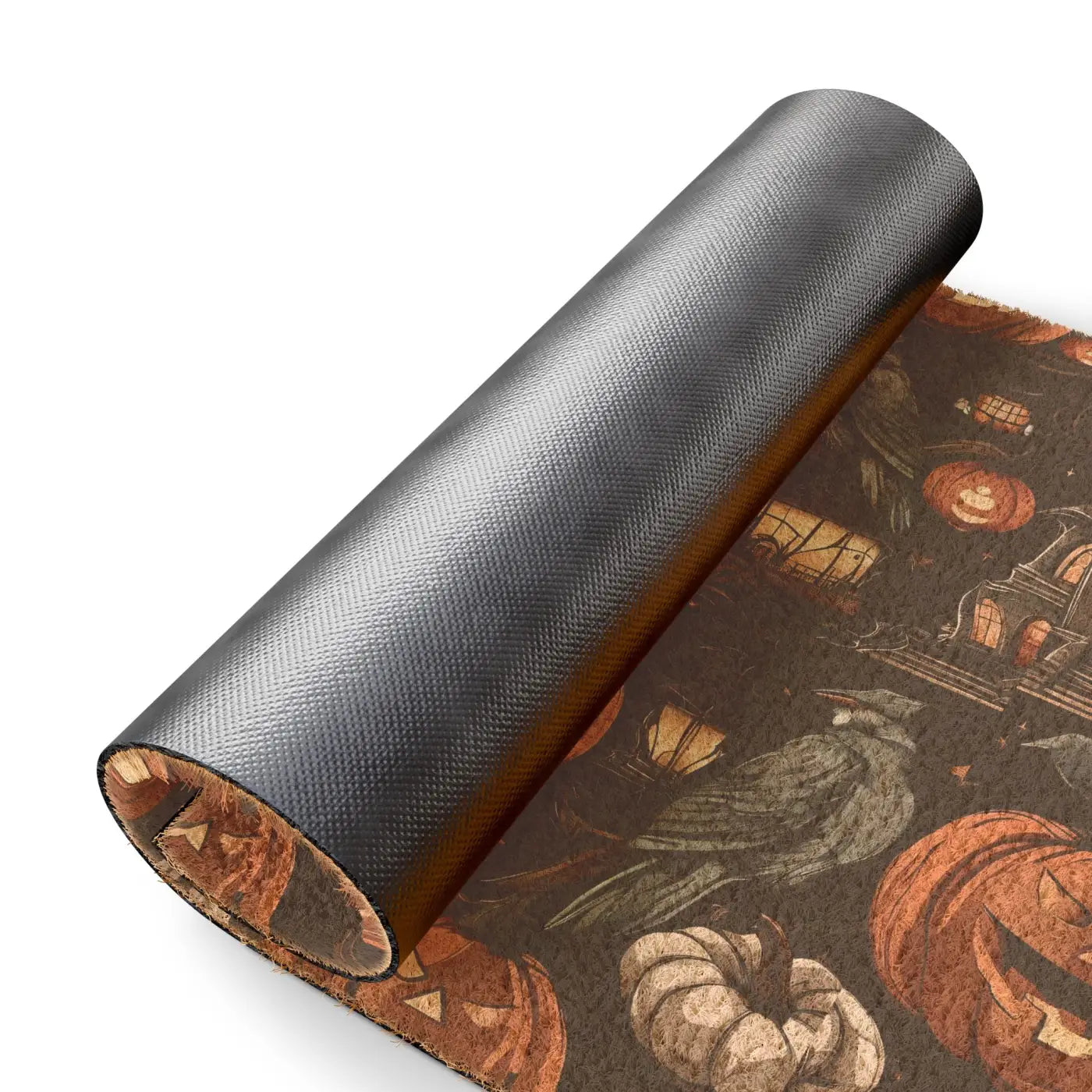 Halloween Pumpkins Doormat - Autumn Leaves Tufted Coir - DipaliZ