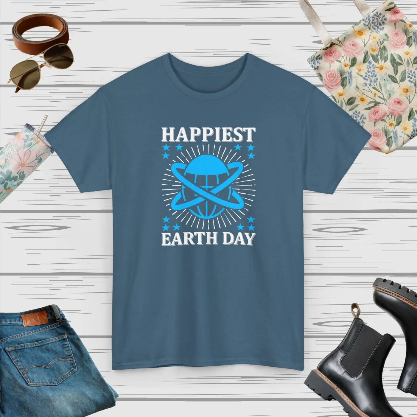 Happiest Earth Day Tee - Sustainable Unisex Cotton - DipaliZ