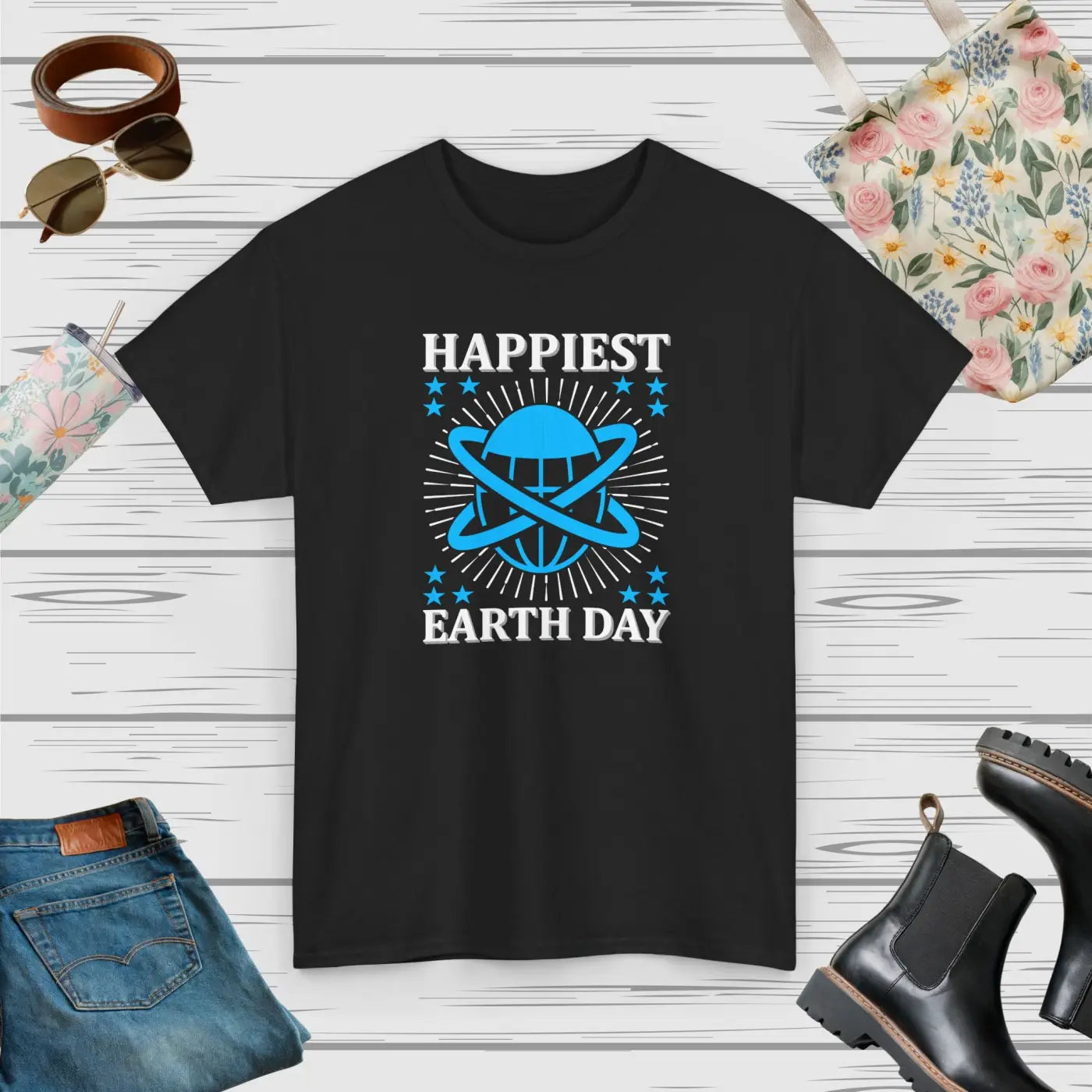 Happiest Earth Day Tee - Sustainable Unisex Cotton - DipaliZ