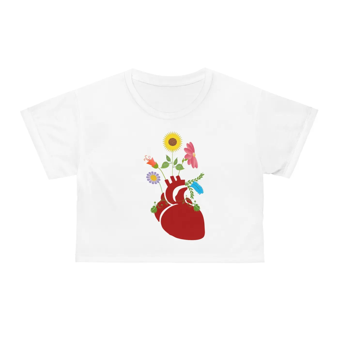 Heart Wildflower AOP Crop Tee - Trendsetter Statement - DipaliZ