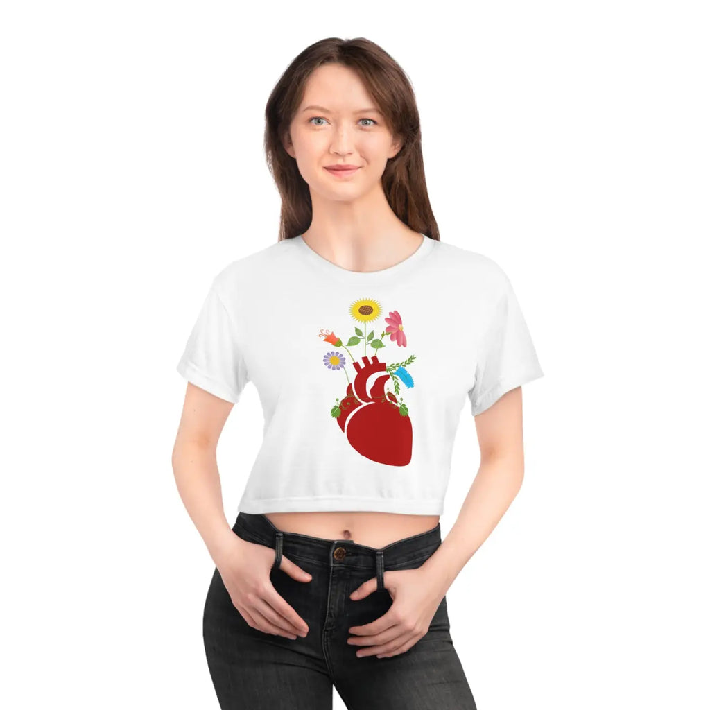 Heart Wildflower AOP Crop Tee - Trendsetter Statement - DipaliZ