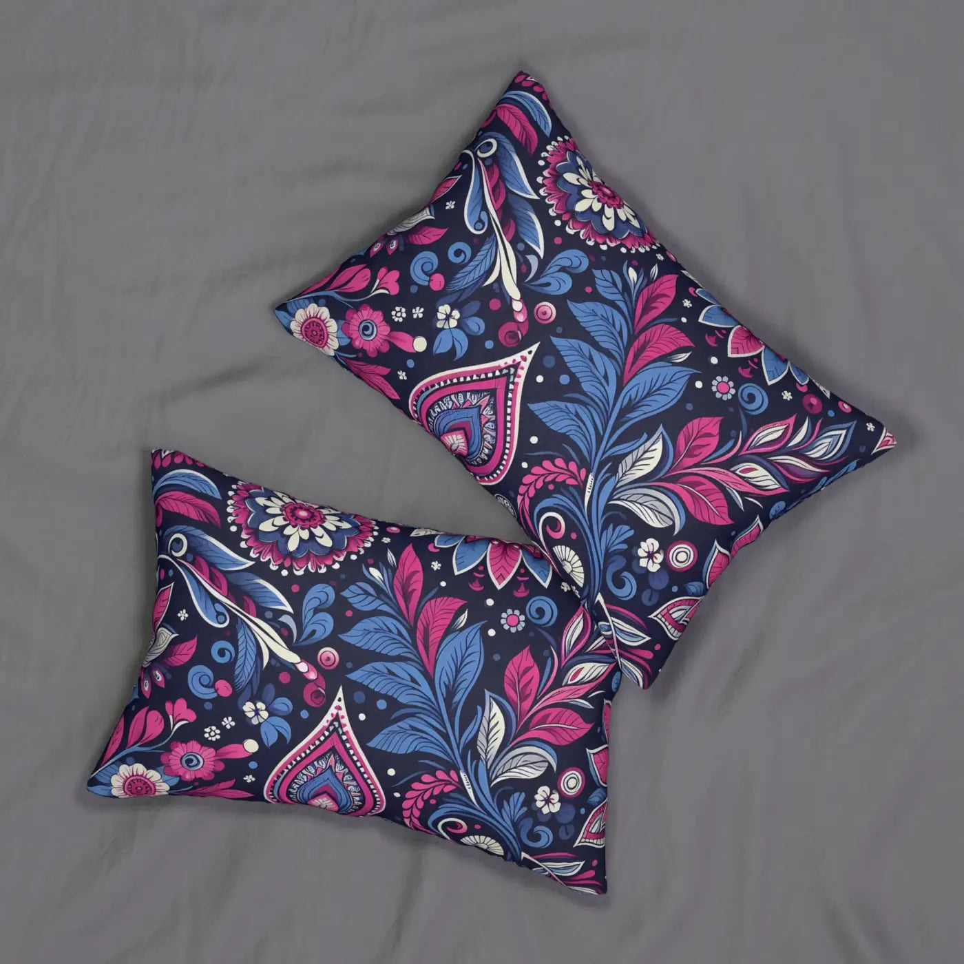 Vibrant Indian Pattern Pillow - Spun Polyester Lumbar - DipaliZ