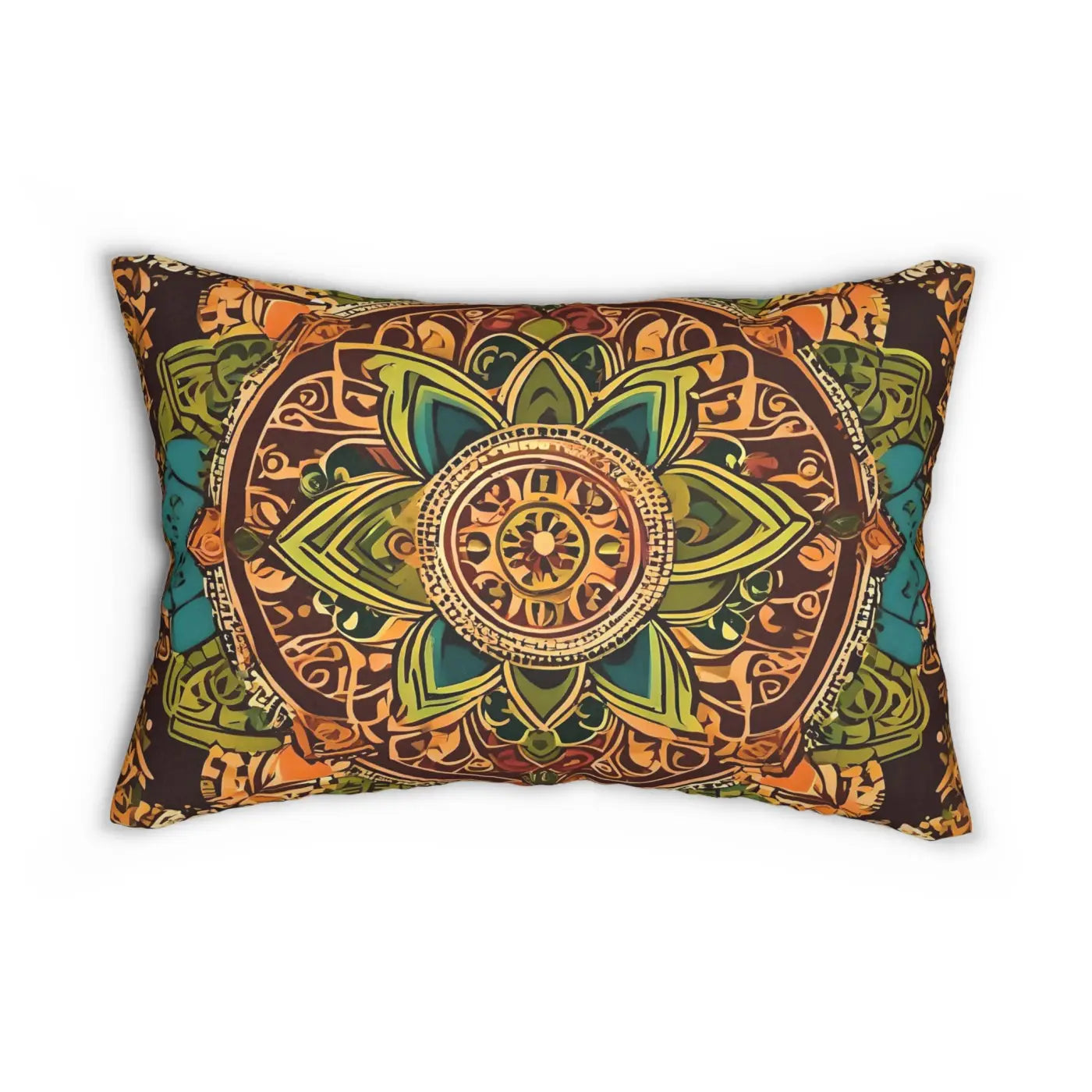 Vibrant Indian Spun Polyester Lumbar Pillow - Home Decor - DipaliZ