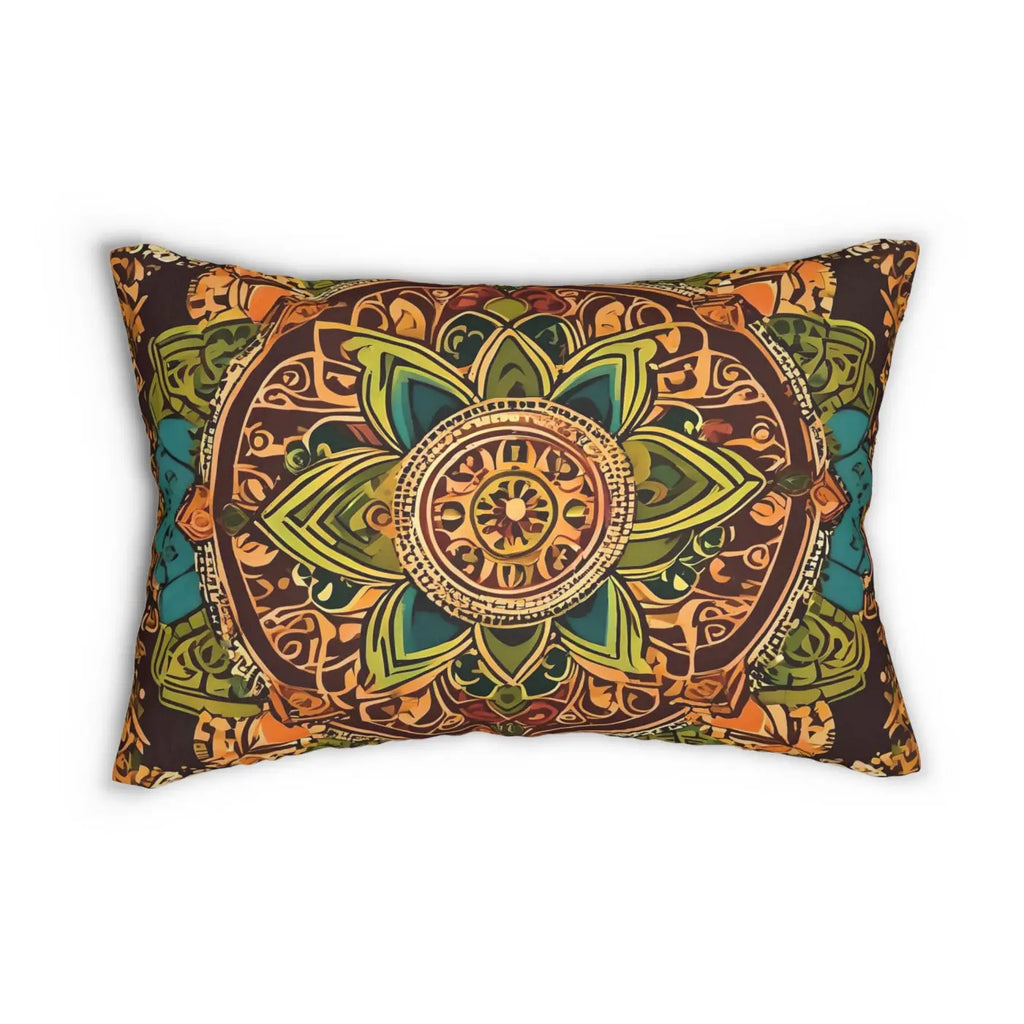 Vibrant Indian Spun Polyester Lumbar Pillow - Home Decor - DipaliZ